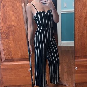 Black Jumpsuit with white stripes